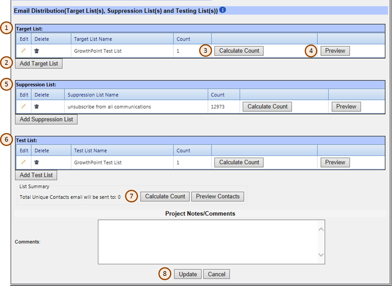 Select Email Distribution List(s) | LeadCentral Help