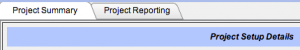 Project Reporting tab